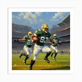 Strength and Speed Football Player in Armor Art Print