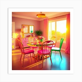 Pink Dining Room 3 Art Print