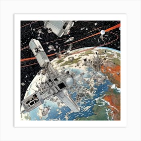 Spaceships And Satellites Art Print