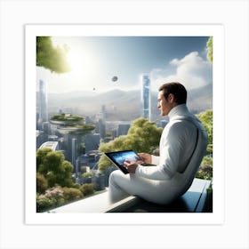 Futuristic Cityscape 211 Art Print