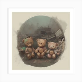 Teddy bears and chaos Art Print