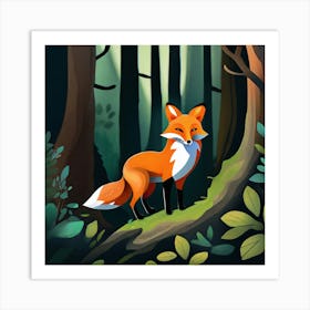 Fox In The Forest 17 Art Print