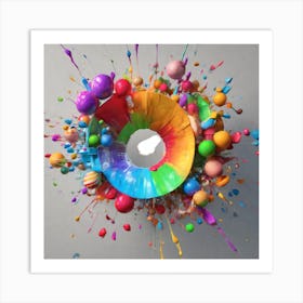 Colorful Splatters Art Print