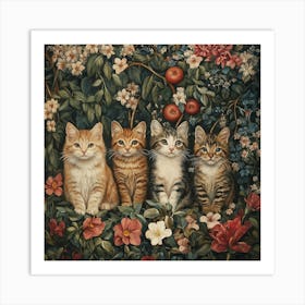 Kittens In The Garden Art Art Print