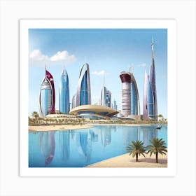 Dubai Skyline 2 Art Print