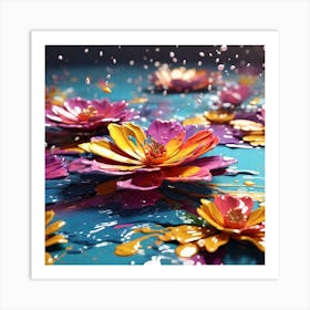 Leonardo Diffusion Xl Colorful Paint Splash Glitter Hermoso Ra 1 Art Print