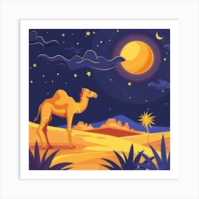 Camel In The Desert 6 Art Print