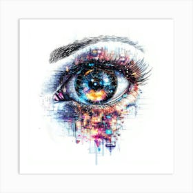 Eye Of The Future.Generated AI. Wall Art Print 3 Art Print