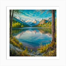 Lake In The Mountains 7 Art Print