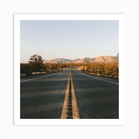 Highway Through Desert Art Print