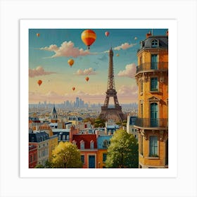 Paris Skyline Art Print