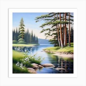 River In The Forest Art Print