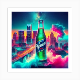 Detroit In Neon Art Print