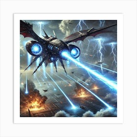 Fang Of The Storm Plasma Lance Assault Art Print