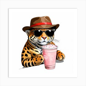 Tiger Drink Art Print