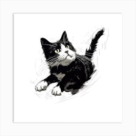 Cat Drawing Art Print