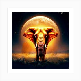 Elephant In The Moonlight Poster