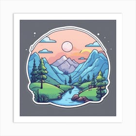 Landscape Sticker Art Print