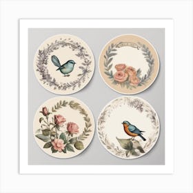 Birds And Flowers Art Print