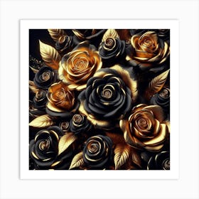 Gold Roses 18 Poster