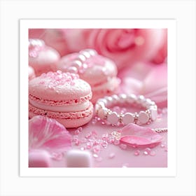 Pink Macarons Art Print