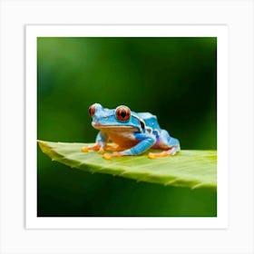 Blue Tree Frog Art Print