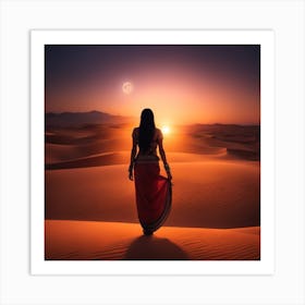 Sand Dunes At Sunset Art Print