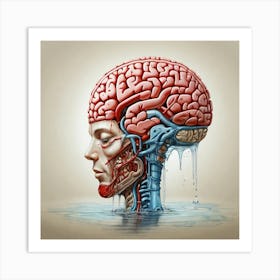 Brain In Water Art Print