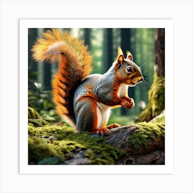 Squirrel In The Forest 394 Art Print