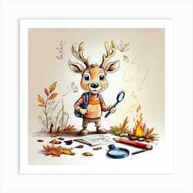 Cartoon Deer 1 Art Print