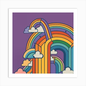 Pixel Art Rainbow Poster 1 Art Print