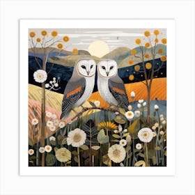 Bird In Nature Barn Owl 4 Art Print