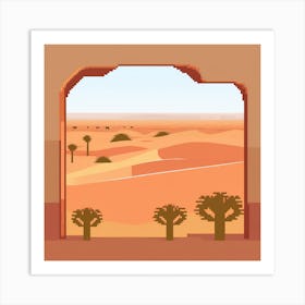 Pixel Desert Art Print