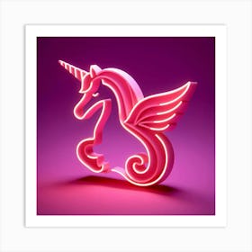 Unicorn Neon Sign Art Print