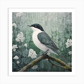 Ohara Koson Inspired Bird Painting Dipper 1 Square Art Print