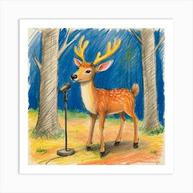 Deer In The Woods 111 Art Print