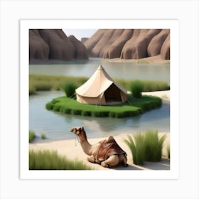 Camel In The Desert 1 Art Print