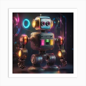 Retro Robot Art Print