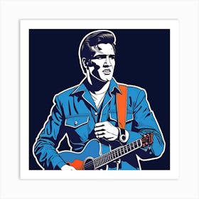 King Of Rock & Roll Elvis Art Print