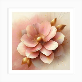 Pink Flower Painting Art Print