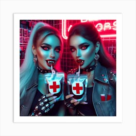 Two Vampires In A Bar Art Print