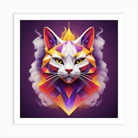 Polygonal Cat 1 Art Print