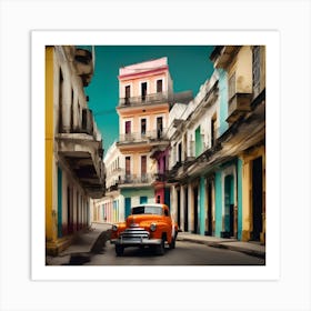 Old Car In Cuba 1 Art Print