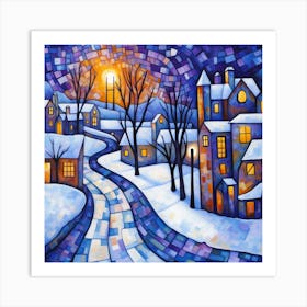 Winter Village 1 Art Print