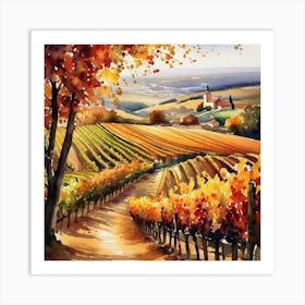 Vineyards In Autumn 5 Art Print