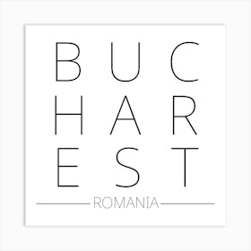 Bucharest Romania Typography City Country Word Art Print