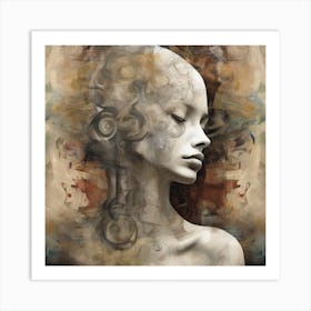 Mixed Media Pose Abstract Figurative Art Print