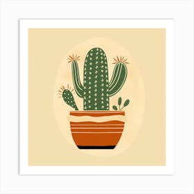 Rizwanakhan Simple Abstract Cactus Non Uniform Shapes Petrol 47 Art Print