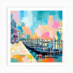 Gondolas In Venice Art Print