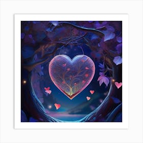 Heart In The Forest Art Print